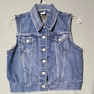 LEVI STRAUSS & Co Women's Blue Jean Denim Vest - Size Medium